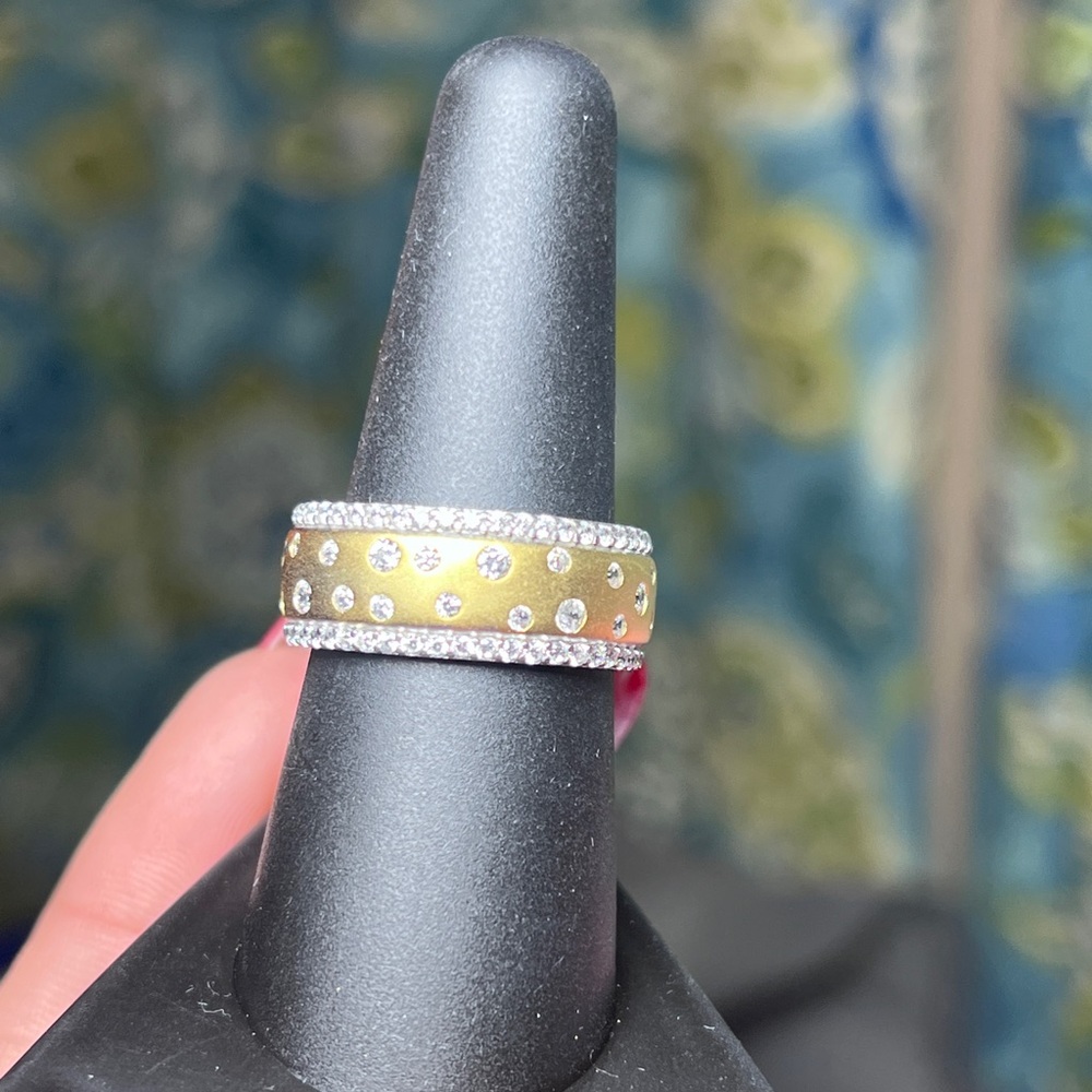 Freida Rothman Gold Bezel Eternity Ring - Picture 3 of 3